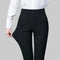 Pantalon à rayures pour femme, taille haute, noir