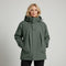 Veste imperméable verte à capuche pour femme