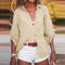 Chemise en lin beige pour femme à manches longues