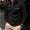 Camicia nera a maniche lunghe con cerniera e tasca