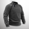 Pile grigio con collo con zip da uomo