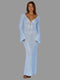 Robe longue en crochet à manches cloche et silhouette fluide pour femme
