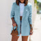 Blazer Femme Bleu Clair à Double Boutonnage Manches Longues