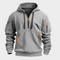 Sweat à capuche gris avec poches zippées et manches longues