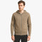 Veste à capuche zippée en laine beige pour homme