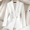 Blazer Femme Blanc Double Boutonnage Élégant