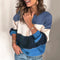 Pull en Tricot Rayé Femme Manches Longues Casual