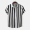 Camicia a righe nere e bianche maniche corte