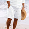 Short de Bain Rayé Homme Blanc avec Cordon de Serrage