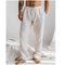 Pantalon de Pyjama Homme Blanc Coton avec Cordon de Serrage