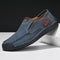 Chaussure Homme Décontractée Cuir Bleu Couture Mocassin