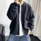 Veste en laine noire pour homme avec boutons et poches
