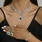 Set di gioielli con strass elettroplaccati