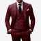 Costume Homme Bordeaux Trois Pièces avec Gilet et Cravate