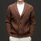 Cardigan in maglia intrecciata marrone da uomo