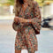 Vestido Mujer Bohemio Estampado Floral Mangas Largas