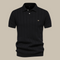 Polo in maglia nera a maniche corte da uomo