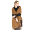Sciarpa in lana marrone con frange da donna