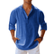 Camicia Uomo Blu Maniche Lunghe Casual