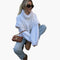 Pull oversize pour femme en maille épaisse avec col montant