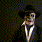Chapeau Cowboy Squelette Halloween Noir et Blanc