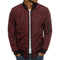 Men's Burgundy Quilted Jacket with Zipper Closure
