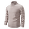 Maglione in lana con collo alto beige da uomo