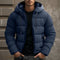 Doudoune Homme Bleu à Capuche Matelassée Hiver Chaude