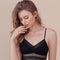 Reggiseno nero con spalline sottili e pizzo trasparente