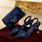 Ensemble Chaussures et Sac pour Femme : Escarpins à Bout Pointu Ornés de Cristaux et Pochette