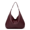 Borsa a mano in pelle bordeaux hobo da donna