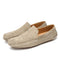 Mocassins en daim beige pour homme