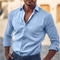 Camicia Uomo Azzurro Chiaro A Maniche Lunghe Casual