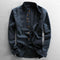Camicia uomo a maniche lunghe blu navy con bottoni