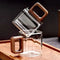 Set of 2 Glass Cups with Wooden Handles