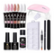Kit de manicura con gel UV con lámpara, esmalte, herramientas y uñas postizas