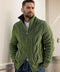 Gilet in lana verde con cerniera per uomo