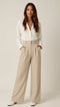 Pantalon à jambes larges pour femme avec taille haute