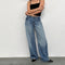 Jean Femme Large Délavé Taille Haute Casual