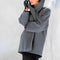 Manteau Femme Gris à Capuche en Laine