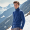 Maglione di lana blu da uomo, collo alto, inverno