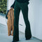 Pantalon en velours côtelé vert pour femme