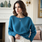 Maglione di lana blu da donna