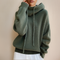 Pull à capuche en tricot vert pour femme