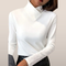 White turtleneck top for women long sleeves