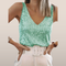 Top donna con paillettes verde brillante senza maniche