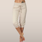 Pantalon de jogging capri beige pour femme