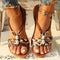 Sandales Femme Bohème Tressées avec Bijoux Décoratifs