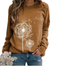 Brun sweatshirt med mælkebøttemotiv til kvinder