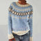 Pull en Laine Tricoté à Motifs pour Femme